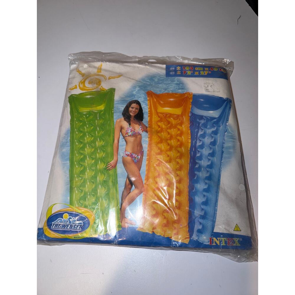 Vtg 2003 Intex Wet Set Relax A Mat Inflatable Pool Air Float Raft 72 x 27 Orange